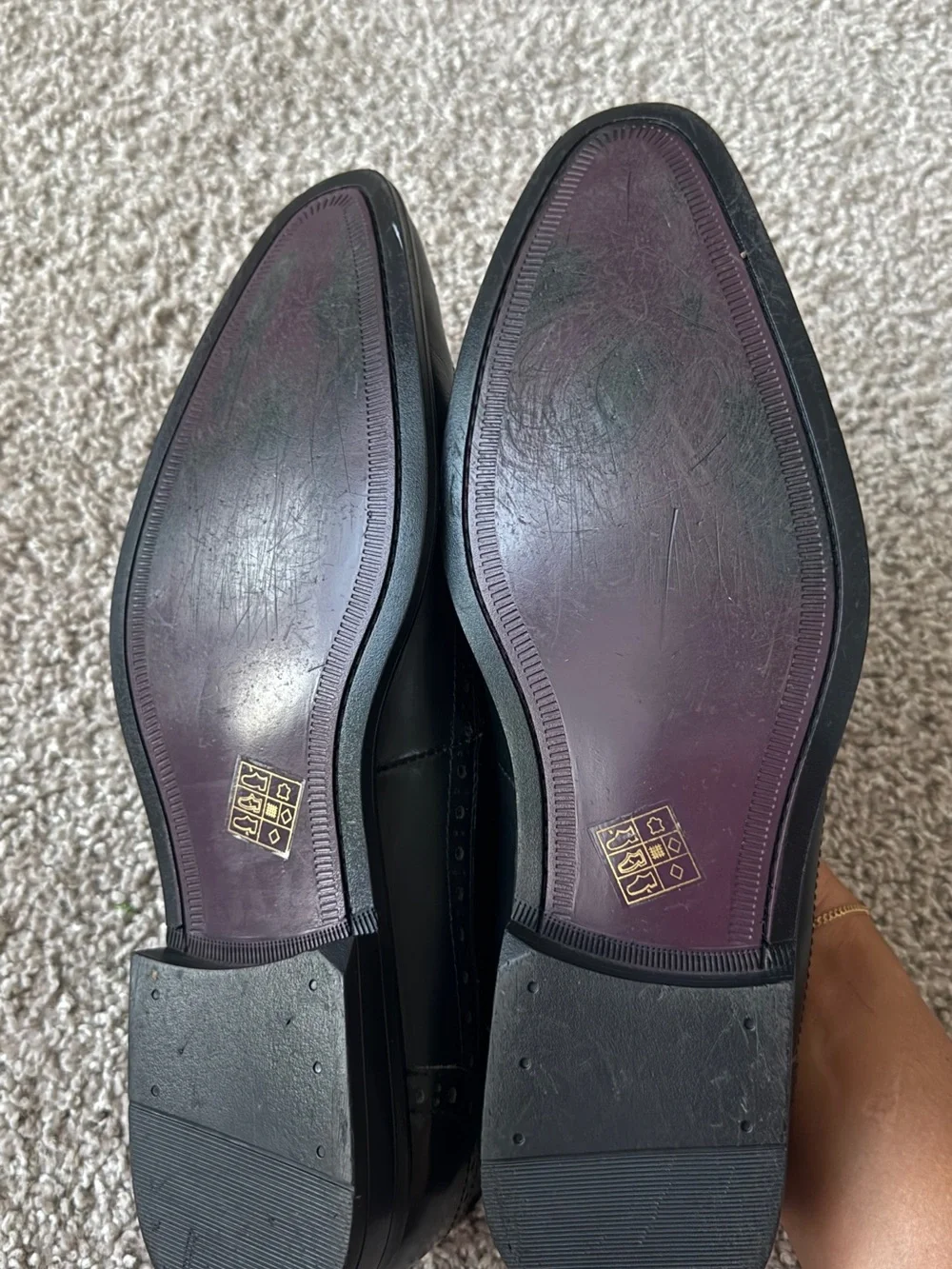 ASOS Black Leather Tassel Loafers with Brogue Detailing
